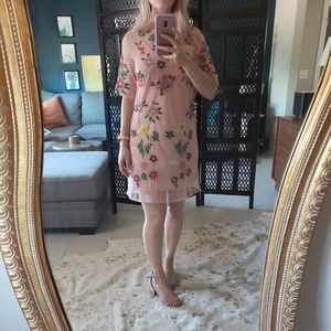 ASOS mesh embroidered floral dress